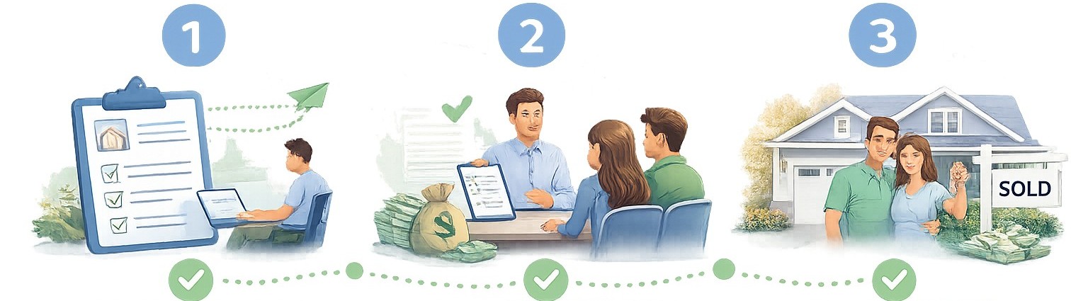 Selling steps illustration